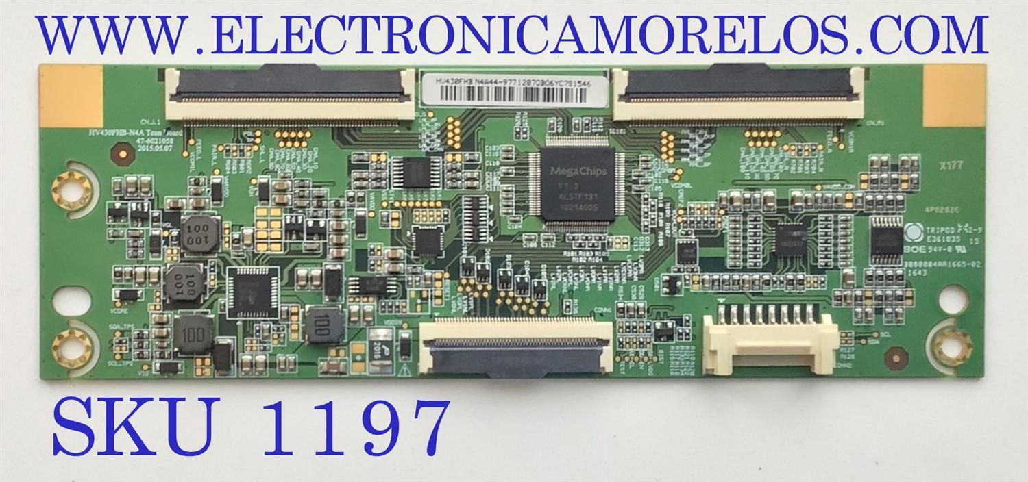 T-CON PARA TV SAMSUNG / NUMERO DE PARTE 44-9771207O / 47-6021058 / PANEL CY-JJ043BGEV2H / MODELO UN43J5200AFXZA BD06